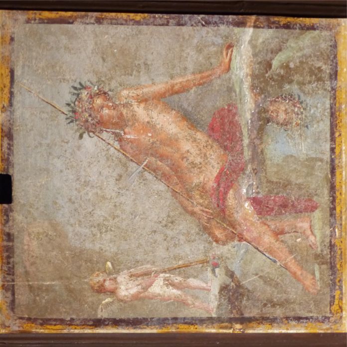Fresco del siglo I a.C. de Pompeya que representa a Narciso