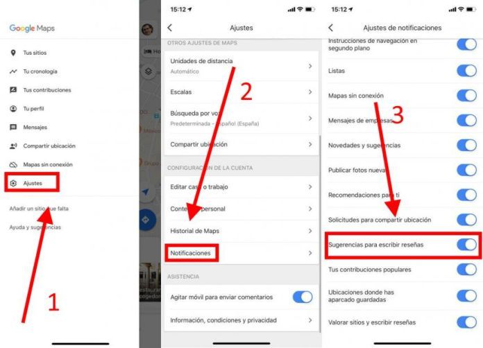 Pasos para evitar que Google Maps nos pida valorar los sitios que visitamos